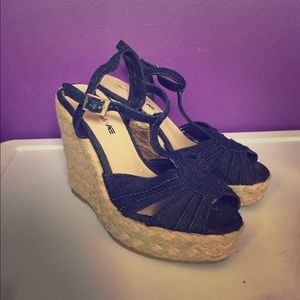 Denim wedges